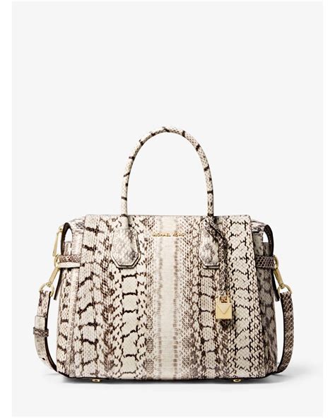 Mercer Medium Snakeskin Belted Satchel 